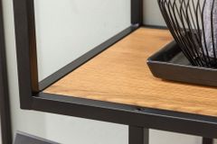Industrial Bücherregal SLIM LINE 185cm Wildeiche schwarz sechs Regalböden