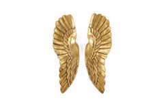 Große Wanddekoration FALLEN ANGEL 65cm antik goldene Engelsflügel