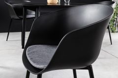 Moderner Stuhl DESIGNO schwarz Kunststoff Gartenstuhl mit Armlehnen Indoor Outdoor