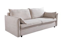 XXL Sofa mit Schlaffunktion APARTMENT beige Cord inkl. Bettkasten und Kissen