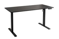 Höhenverstellbarer Schreibtisch BLACK DESK 140cm anthrazit schwarzes Metallgestell