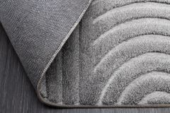 3D strukturierter Kurzflor Teppich ART DECO 230x160cm grau Hoch-Tief-Effekt