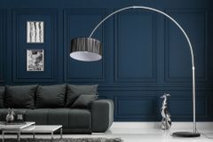 Design Bogenlampe EXTENSO 230cm schwarz Stehlampe mit Marmorfuß
