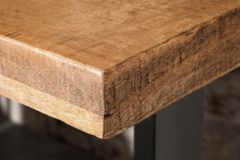 Massiver Bartisch IRON CRAFT 120cm natur Mangoholz Stehtisch Industrial Design