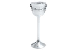 Eleganter Sektkühler CHAMPAGNE 75cm silber poliert Flaschenkühler