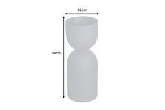 Moderne Vase SANDGLASS XL 70cm schwarz Eisen handmade beidseitig nutzbar