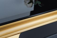 Eleganter Konsolentisch MODERN BAROCK 145cm schwarz gold Opalglas Edelstahlbeine