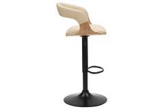 Höhenverstellbarer Barhocker MANHATTAN natur Eiche creme beige Kunstleder drehbar