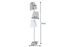 Design Stehlampe LEVELS 163cm schwarz grau mit 3 Leinenschirmen