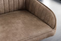 Design Sitzbank TURIN 160cm taupe schwarz Metallbeine mit Armlehne