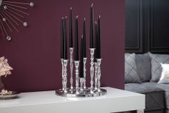 Kerzenständer MODERN BAROCK 30cm 9-flammig silber Aluminium poliert Kerzenhalter Deko-Platte