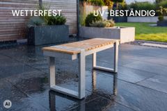 Outdoor Sitzbank TAMPA LOUNGE 125cm greige natur Holz-Design Aluminium wetterfest