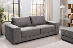 Großes Sofa LOFT 210cm grau Vogue Velours Samt 3-Sitzer Couch Taschenfederkern