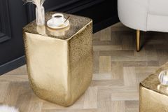 Design Beistelltisch UNIT 45cm gold Hammerschlag handmade Metall Aluminium