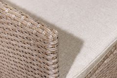 Outdoor Gartenstuhl SYLT natur beige Polyrattan Hochlehner mit Armlehne verstellbar wetterfest