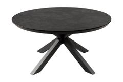 Runder In- und Outdoor Esstisch GALAXY 120cm anthrazit Keramik Aluminium Gartentisch