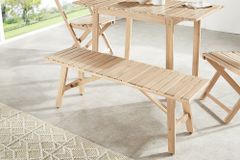 In- und Outdoor Sitzbank BALI 110cm natur hell Akazienholz wetterfest Balkonbank