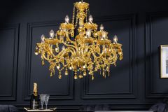 Design Kronleuchter CRYSTAL XL 80cm gold 15-armig Lüster Kristall-Lampe