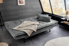 Modernes Schlafsofa JAZZ 190cm grau Cord 3-Sitzer Couch