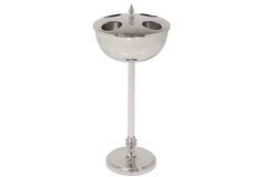 Dekorativer Weinkühler VINO 80cm silber handmade Metall Flaschenkühler Sektkühler