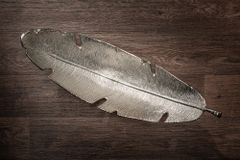 Design Deko Schale SILVER LEAF 65cm silber Blatt Design Metall Handarbeit
