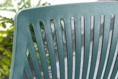 Moderner Stuhl SIGNUM salbei schwarz Kunststoff Gartenstuhl Indoor Outdoor mit Armlehnen