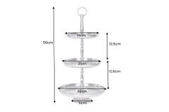 Design Etagere ORIENT 50cm silber im Wild Hammerschlag mit drei Etagen