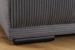 Moderner Hocker ELEGANCIA 110cm anthrazit Cord Fußhocker Sitzhocker