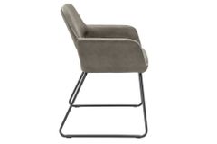 Design Stuhl MUSTANG antik taupe Microfaser mit Armlehne