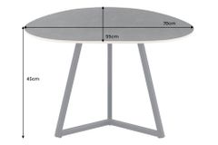 Design Couchtisch MARVELOUS 70cm anthrazit Marmor Keramik schwarzes Metall