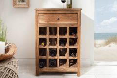Massives Weinregal HEMINGWAY 56cm recyceltes Massivholz Weinschrank für 16 Flaschen