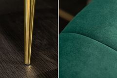 Design 3-Sitzer Sofa NOBLESSE 225cm smaragdgrün Samt Federkern goldene Metallfüße