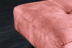 Design Sitzbank BOUTIQUE 100cm altrosa Samt schwarze Metallbeine Polsterbank