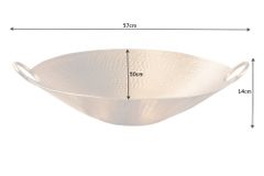 Handgearbeitete Deko Schale ORIENT 55cm gold Metall Hammerschlag Design