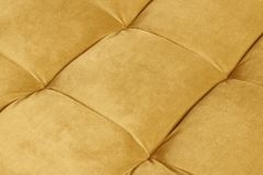 Design Hocker COZY VELVET 80cm senfgelb gold Samt Metallfüße