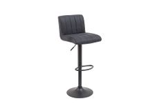 Drehbarer Barhocker PORTLAND vintage grau Microfaser Barstuhl mit Lehne höhenverstellbar