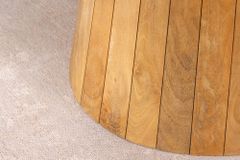 Ovaler Esstisch ART DECO 220cm beige massives Mangoholz cream finish mit Säulenfuß