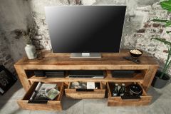 Massives TV-Board IRON CRAFT 170cm  Mangoholz Lowboard 3 Schubladen