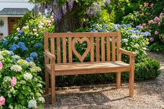 Massive Gartenbank EMPIRE TEAK Herz 120cm natur Teakholz