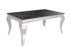 Design Couchtisch MODERN BAROCK 100cm schwarz anthrazit chrom Keramik Marmor
