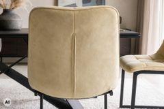 Freischwinger Stuhl MIAMI beige antik Microfaser matt schwarz Metallgestell