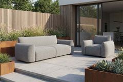 In- und Outdoor Sofa SEAHAWK 205cm anthrazit Aluminium Olefin wetterfest 2-Sitzer Couch