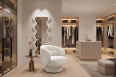 Drehbarer Design Sessel BOSSA NOVA beige Bouclé