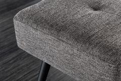 Design Sitzbank BOUTIQUE 100cm grau Strukturstoff Metallbeine schwarz