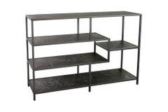 Modernes Bücherregal SLIM LINE 115cm graphit Metallgestell mit fünf Regalböden