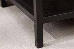 Industrial Bücherregal SLIM LINE 185cm Esche schwarz sechs Regalböden