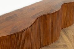 Massives Sideboard GRANDEUR 180cm braun Mangoholz schwarz Metall
