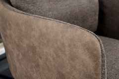 Drehbarer Stuhl BIG GEORGE taupe Microfaser Webstoff Taschenfederkern Metall schwarz