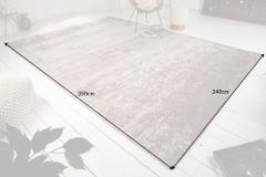Vintage Baumwoll-Teppich MODERN ART XXL 350x240cm beige-grau verwaschen Used Look