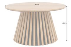 Runder Couchtisch VALHALLA WOOD 70cm natur Eichenholz Säulenfuß